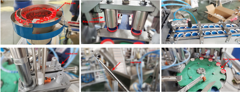 m&aacute;quina de ensamblaje del anillo de la tapa