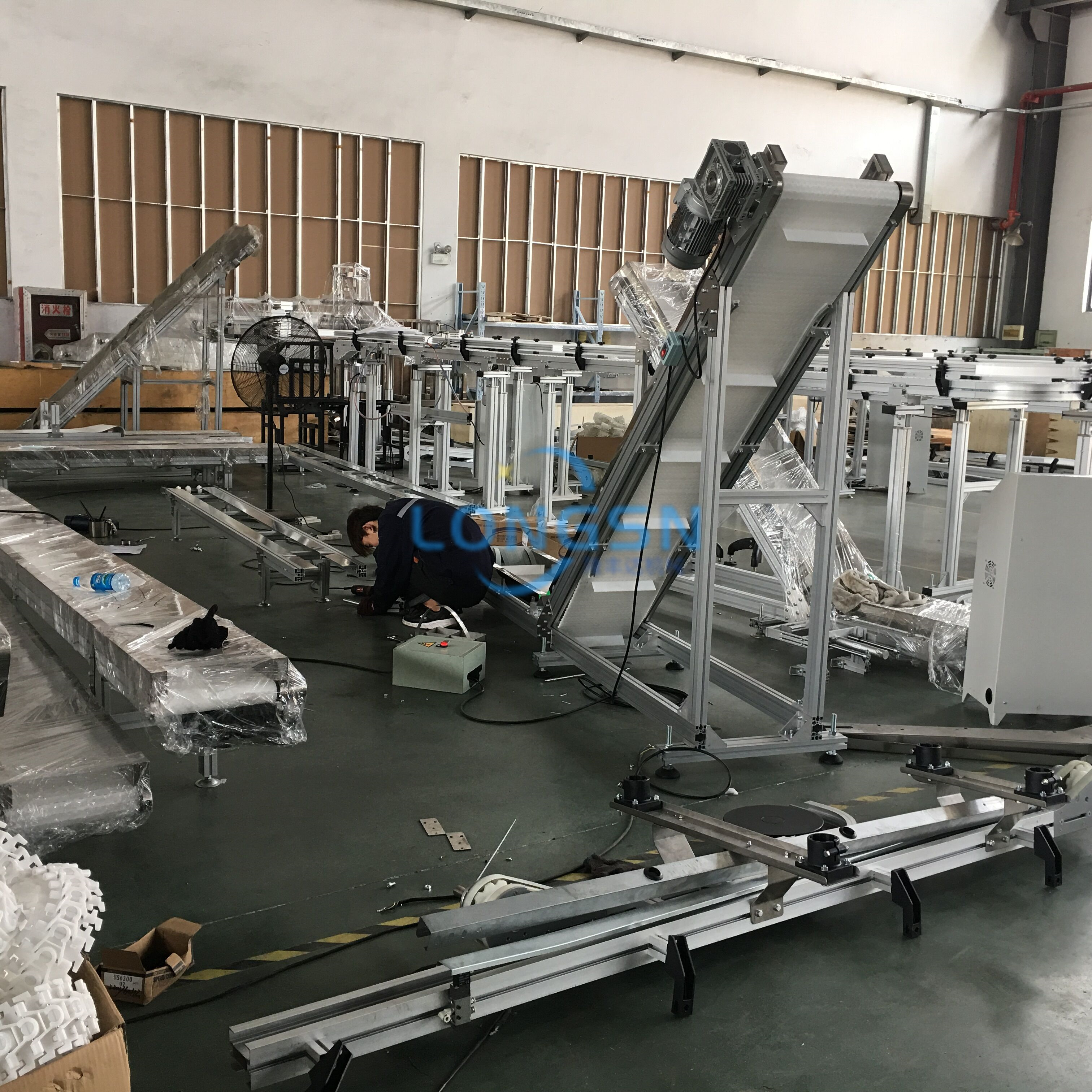 sistema de transporte de botellas