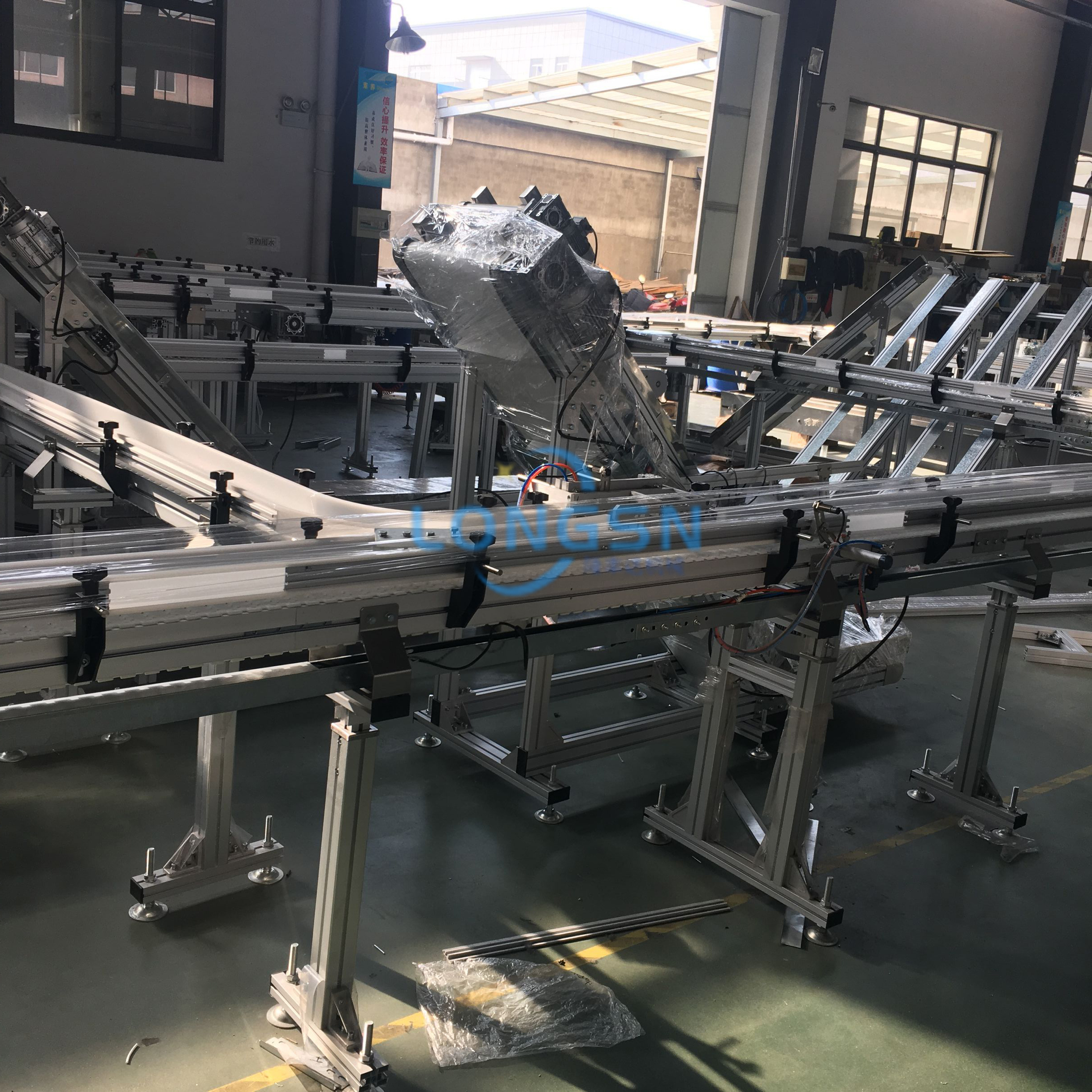 sistema de transporte de botellas