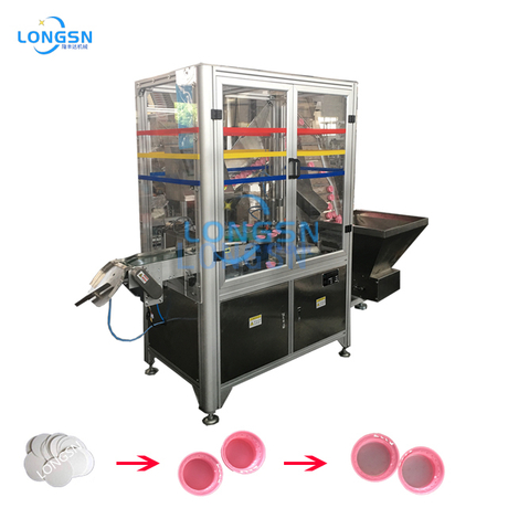 Máquina automática de inserción de guata de taco de lámina/tapa de botella